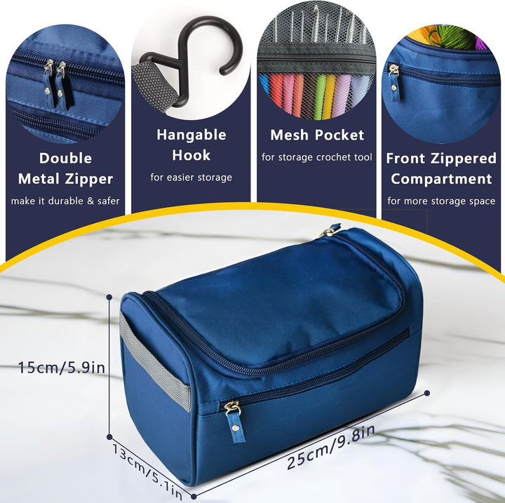 AirBanish Häkelsets für Anfänger und Erwachsene, Häkelnadel-Set mit 12 x 25 g Häkelgarnen, ergonomis