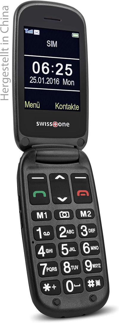 swisstone BBM 625 GSM-Mobiltelefon (6 cm (2,4 Zoll) Farbdisplay und zusätzlichem Aussendisplay, mit