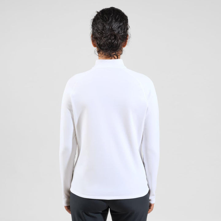 Odlo Damen Besso Half Zip Longsleeve XL White - Folkstone Gray, XL White - Folkstone Gray