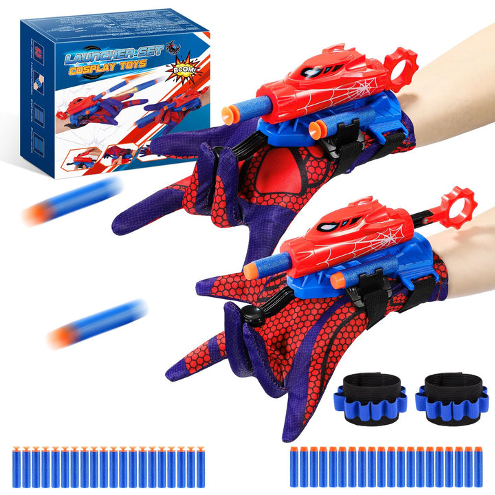 Braxel Spielzeug ab 4-12 Jahre Jungen, 2 Set Netzwerfer Launcher Handschuhe Kinder Geschenk Junge 5