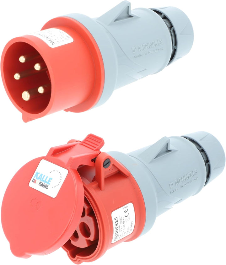 CEE-Verlängerungskabel Gummi H07RN-F 5G 1,5mm² 400V 16 A mit Phasenwender 10 Meter von KALLE DAS KAB