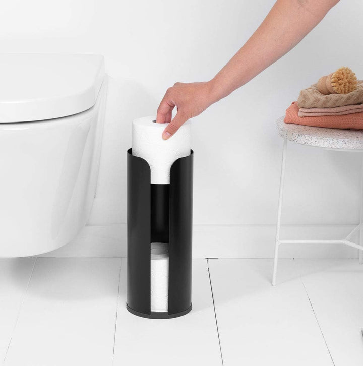 Brabantia Renew Collection WC-Garnitur, Stahl, Mattes Schwarz, Einheitsgrösse Matt Black, Matt Black