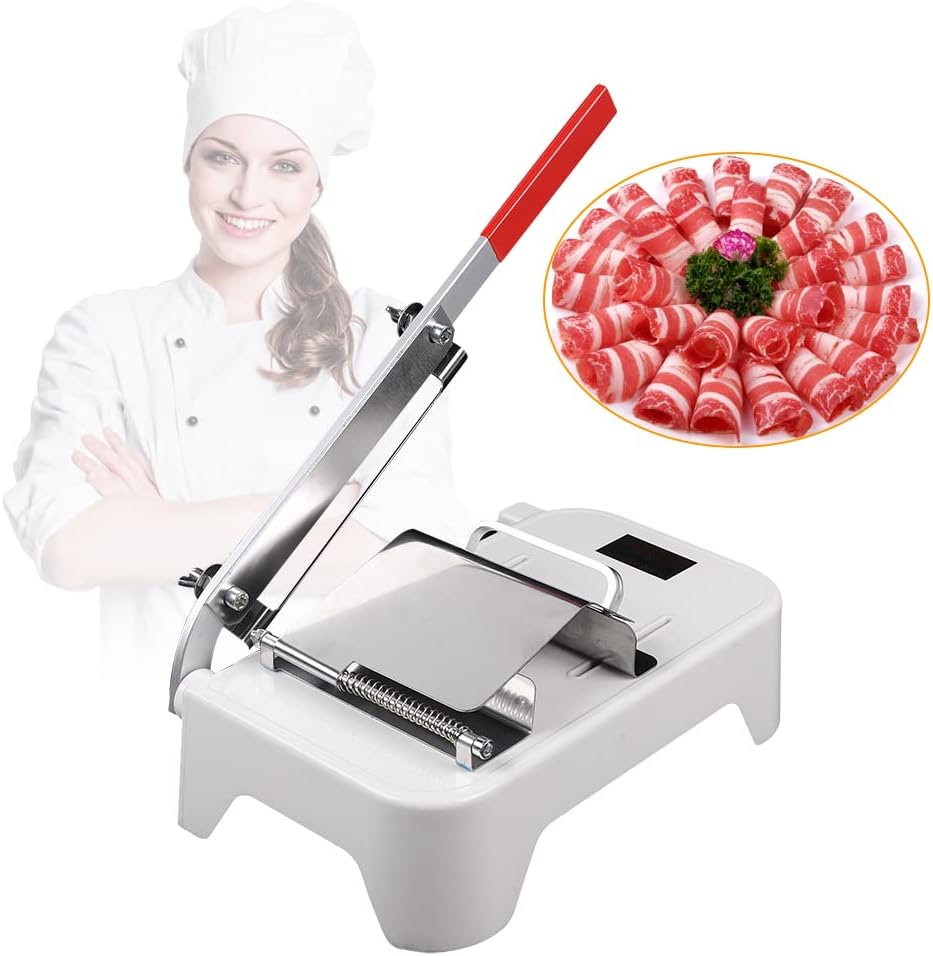 MINRS Fleischschneider Manuell, Rindfleischschneider Frozen Meat Slicer Iebensmittelechter Rostfreie