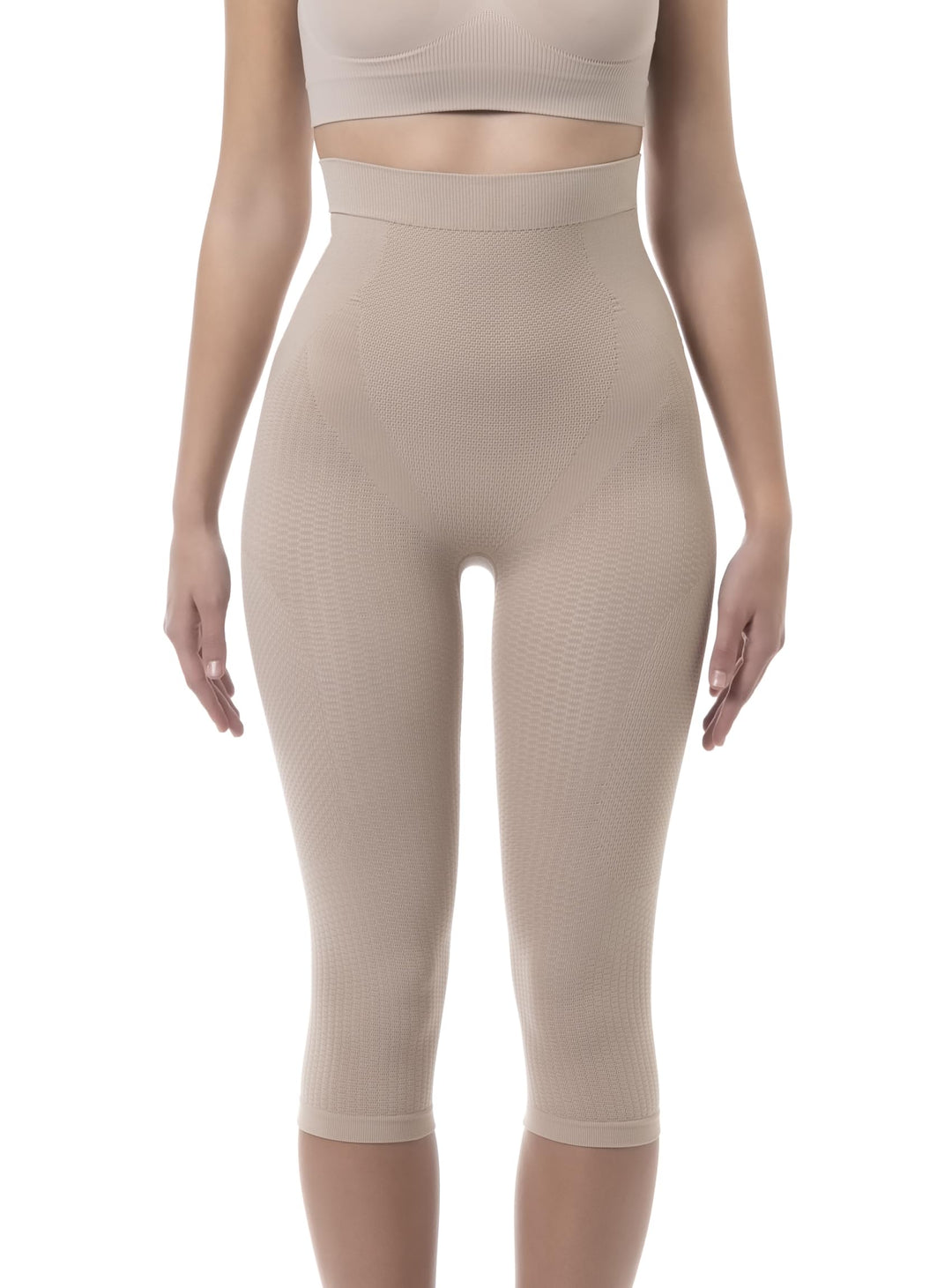 FarmaCell 323 Massierende Figurformende Lange Hose mit Pushup und Anti Cellulite Effekt 4XL-5XL Beig