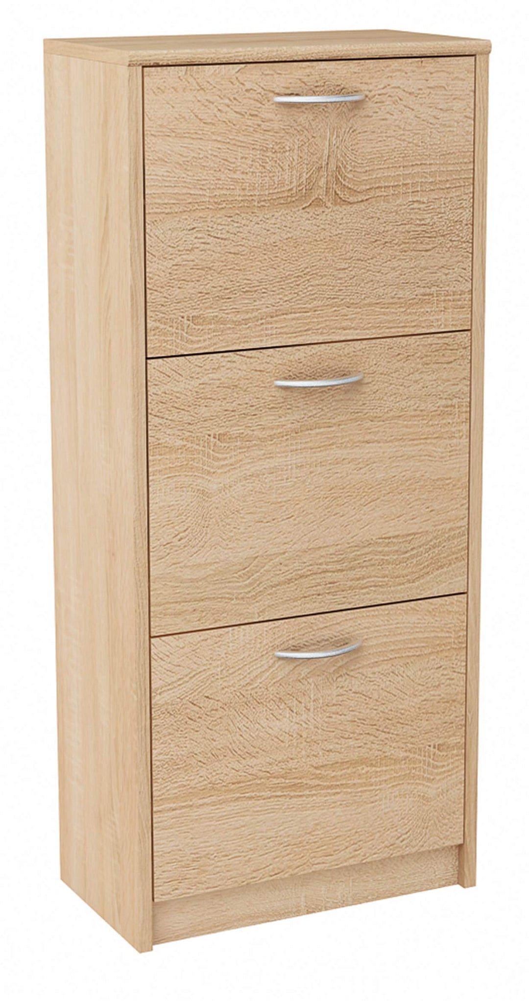 MATKAM Schuhschrank aus Holz 3S, in Schlichter Optik, B 50 x H 116 x T 28 cm, laminierte Möbelplatte