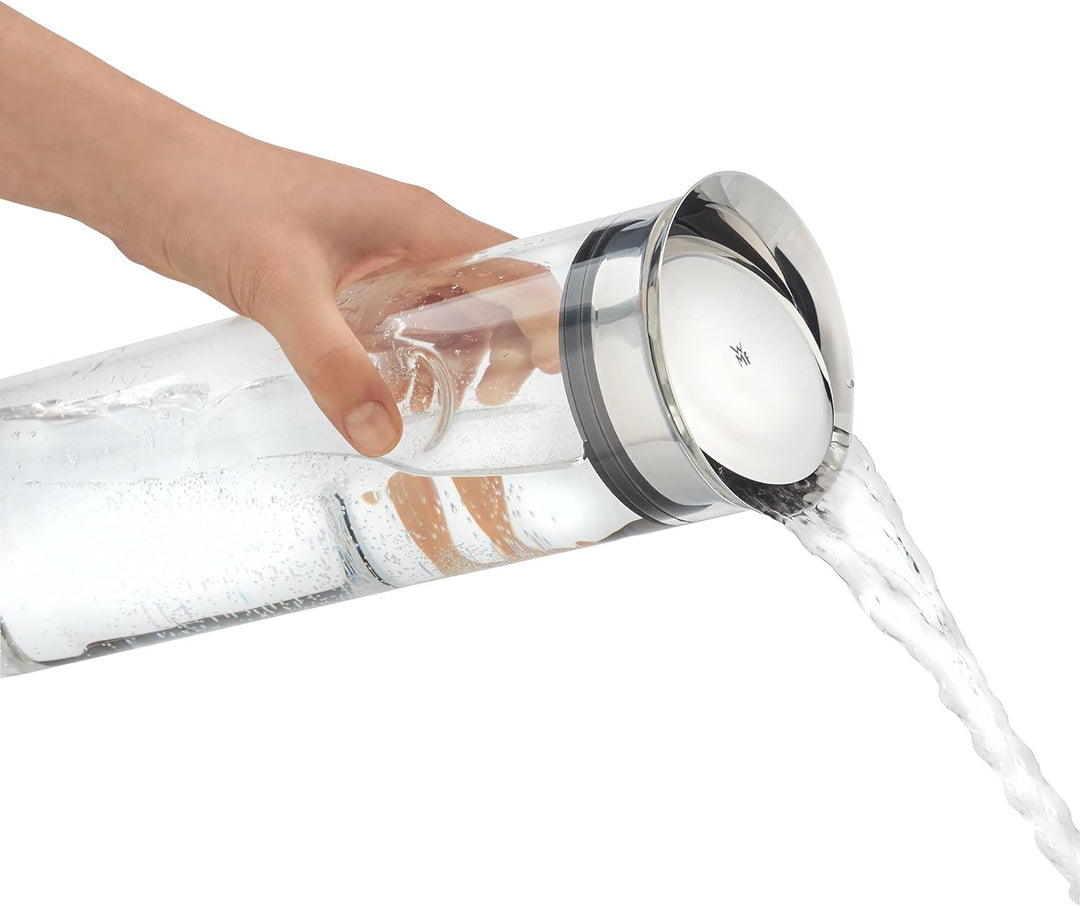 WMF Motion Wasserkaraffe 1,25l, Höhe 29 cm, Glas-Karaffe, Silikondeckel, CloseUp-Verschluss, Griffmu