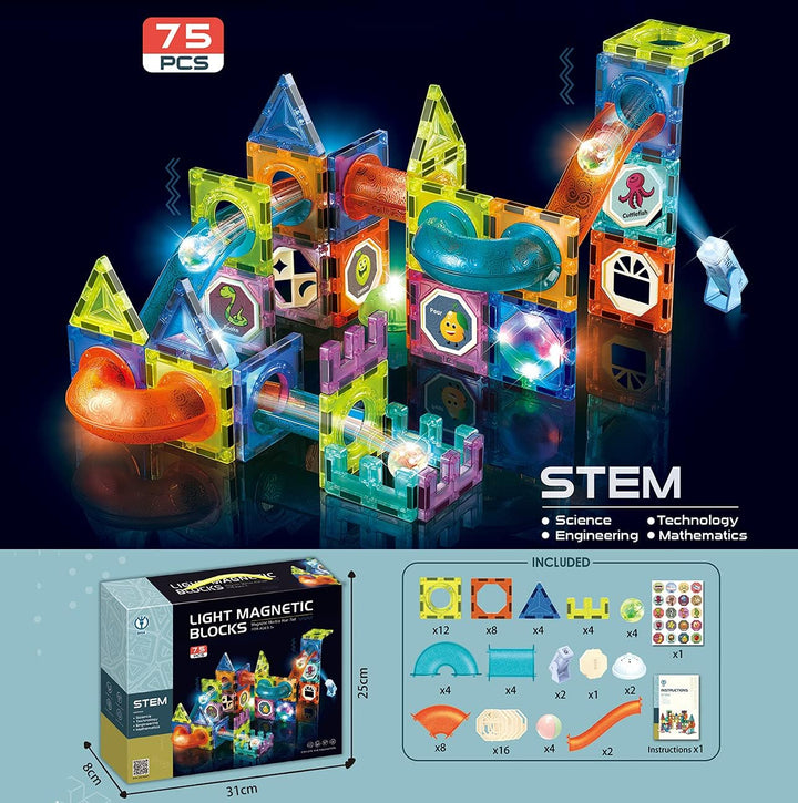 morkka Magnetische Bausteine,STEM Montessori Spielzeug für Kinder 3 4 5 6 7 8 Jahre 3D Lernspielzeug