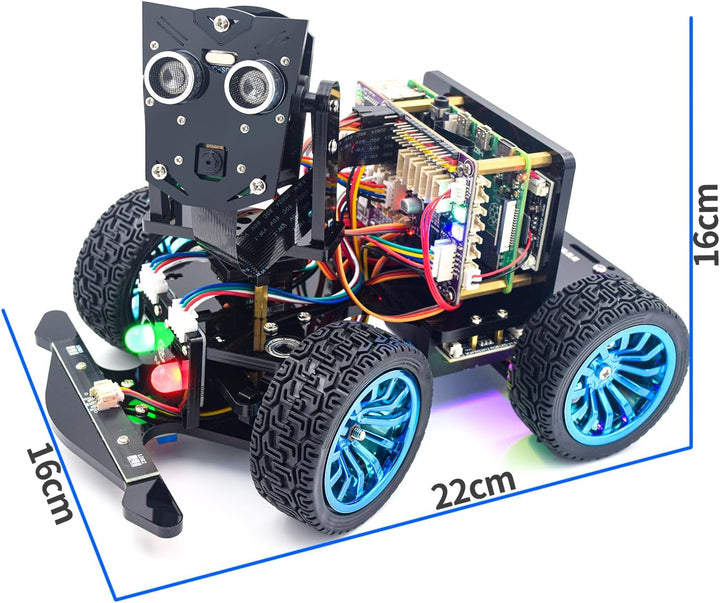 Adeept PiCar-B Mars Rover Smart Car Kit for Raspberry Pi 5/4B/3B/3B+, Obstacle Avoidance, Line Track