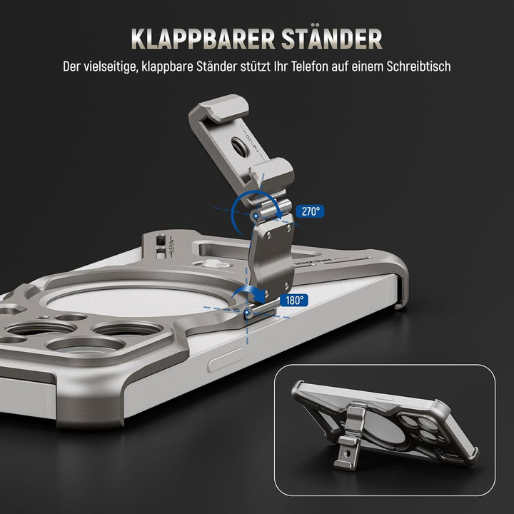 NEEWER LiteArmor Metallrahmen Hülle Kompatibel mit iPhone 15 Pro Max Video Rig Handy Stabilisator mi