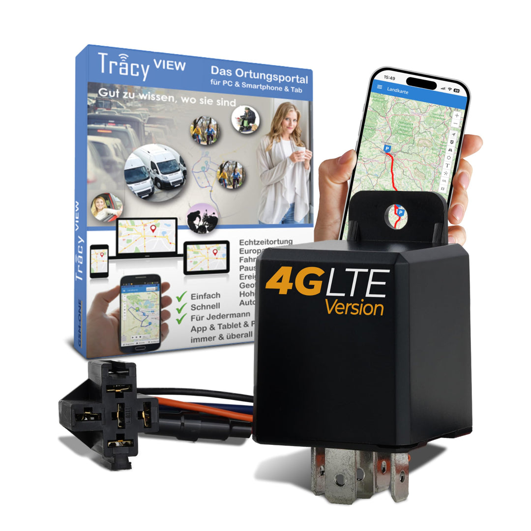 Tracy-TS, 4G/LTE Track & Stop' GPS-Tracker inkl. WEGFAHRSPERRE, Immobilisierung. SOFORTSTARTPAKET in