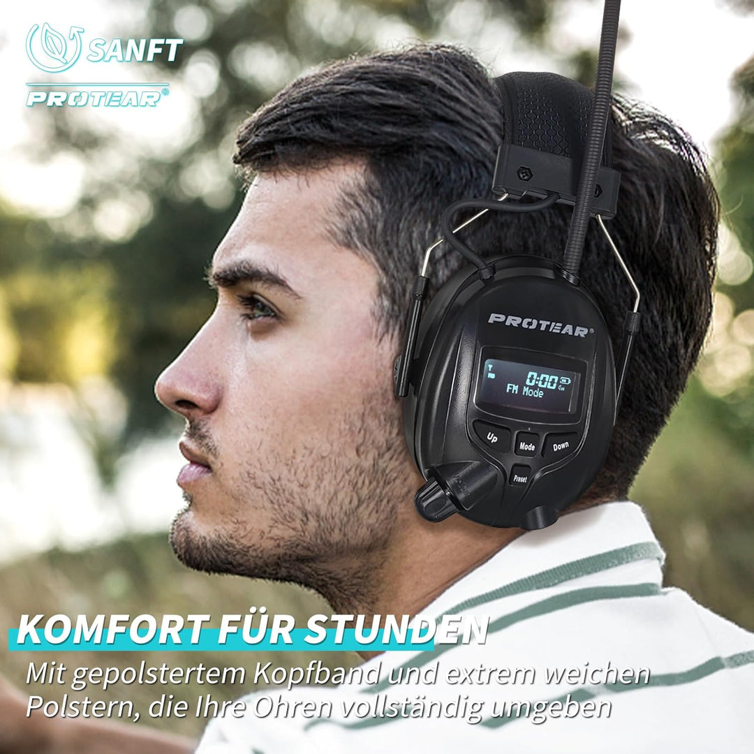 （Aktualisierte Version） Gehörschutz mit DAB + / FM-Radio und Bluetooth 5.0, Rauschunterdrückungs-Hea