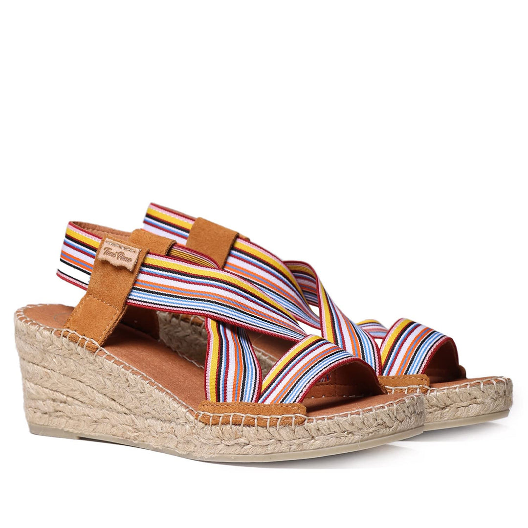 Toni Pons Tina - Espadrille für Damen elastischem Stoff., Bunt