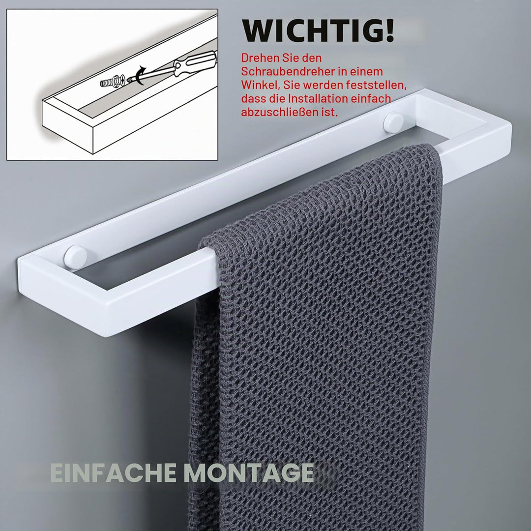 SAYAYO Handtuchhalter Ohne Bohren Weiss Handtuchstange Ohne Bohren Selbstklebend Wandmontage Edelsta