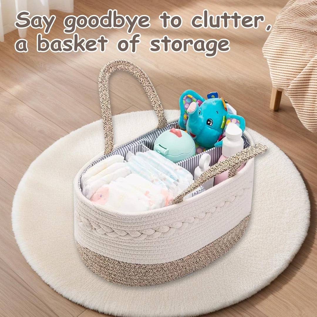 Zyluniy Baby Windel Caddy Organizer, Wickel Organizer, Windel Caddy mit Fächern & Griffen, Multifunk