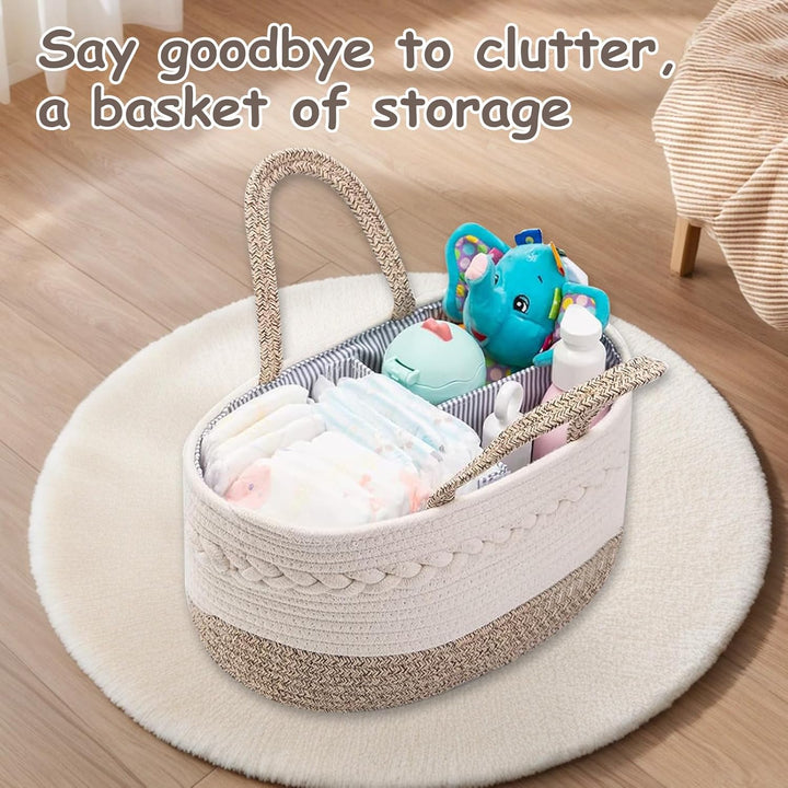 Zyluniy Baby Windel Caddy Organizer, Wickel Organizer, Windel Caddy mit Fächern & Griffen, Multifunk