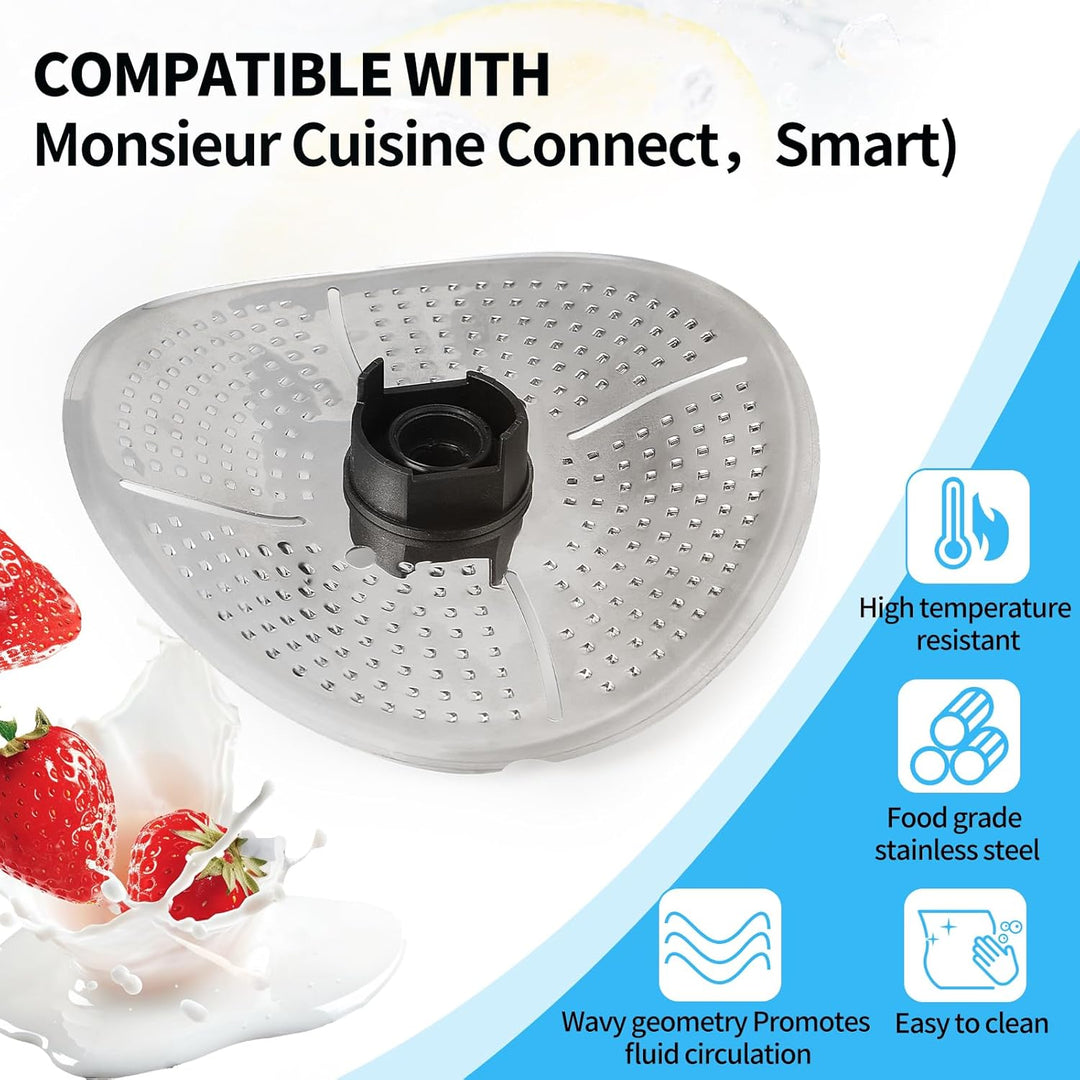 Messerabdeckung Kochmaschinen Klingenabdeckung aus Edelstahl Kompatibel mit Monsieur Cuisine Connect