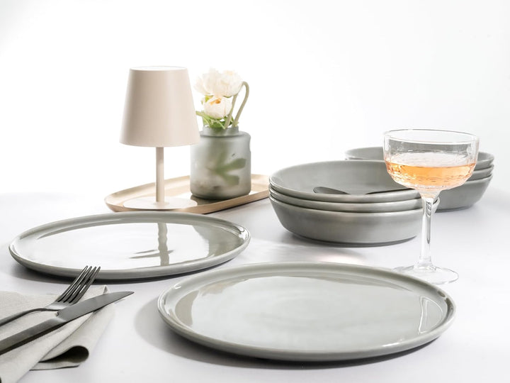 CreaTable, 16735, Serie Chef Collection GRAU, Geschirrset, Tafelservice 12 teilig Tafelservice 12-tl