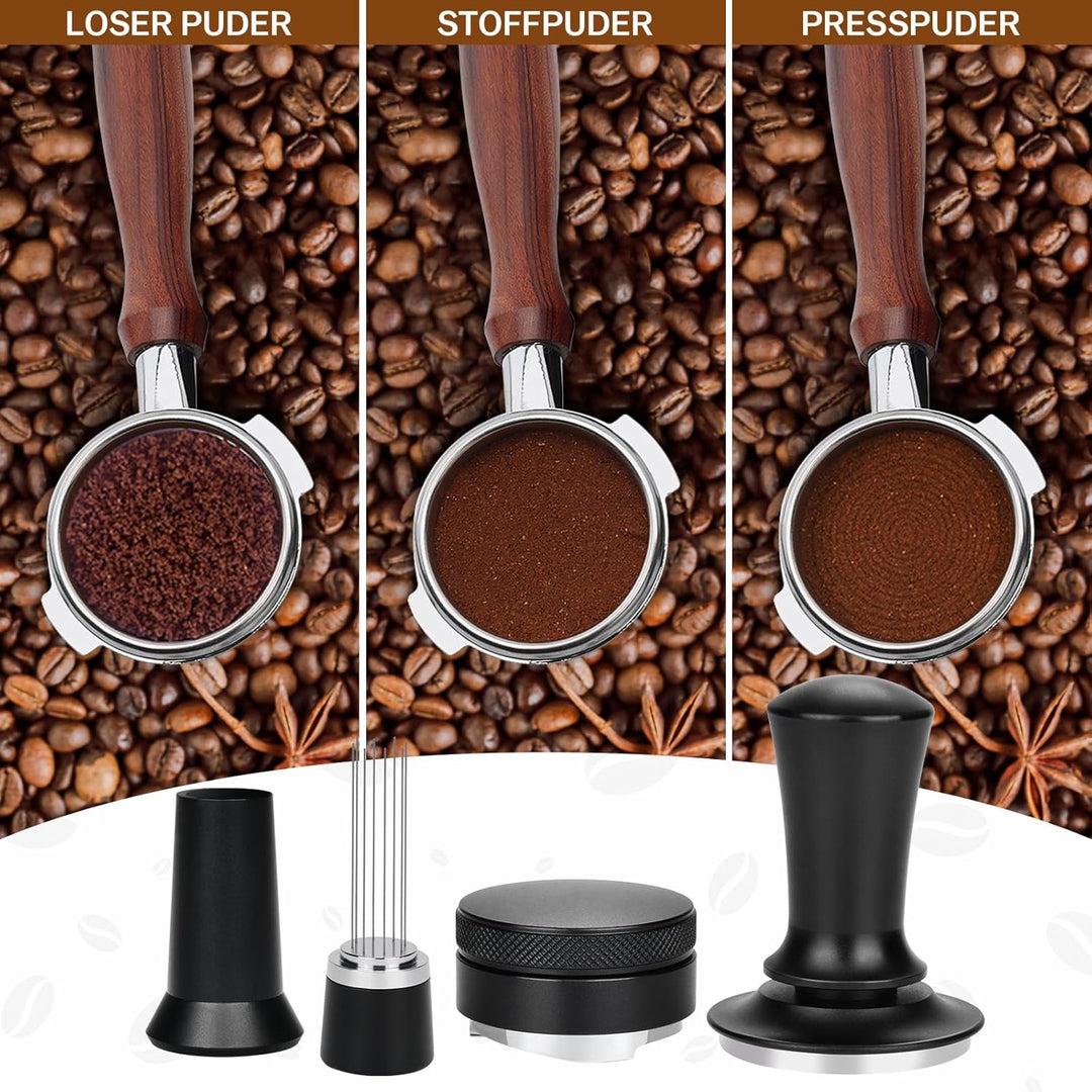 Kaffeetamper Set, Kaffeetamping-Set inkl. 58mm Kaffee-Tamper mit Base, Coffee Distributor 58mm Espre