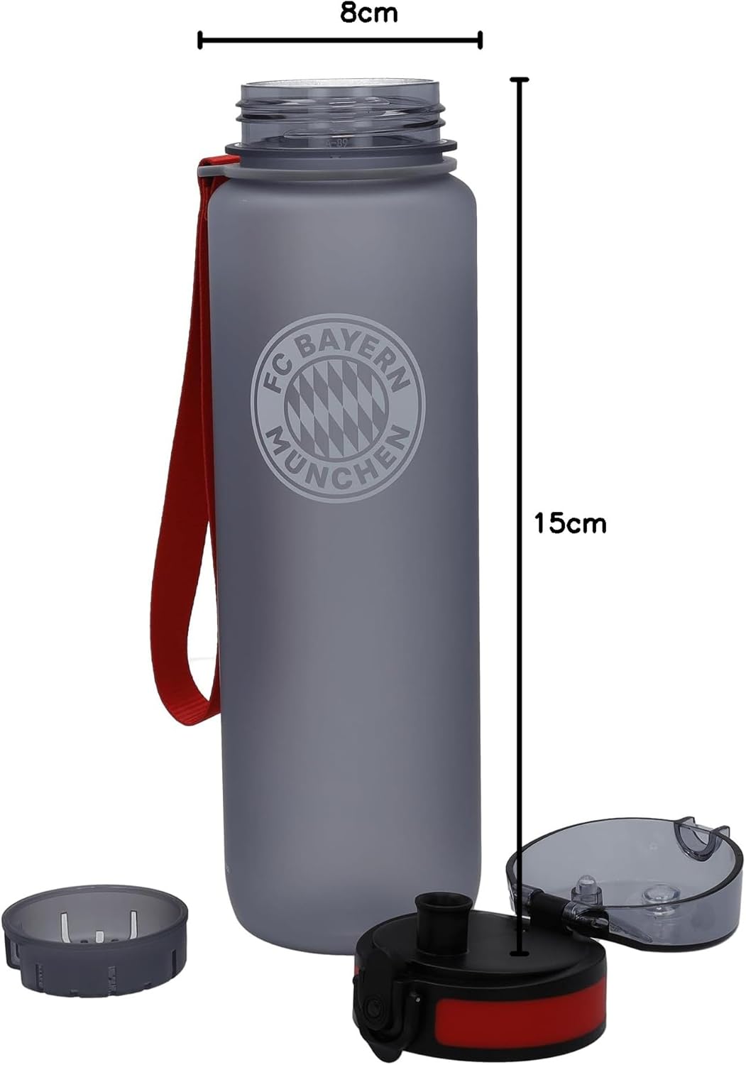 FC Bayern München I Trinkflasche I Durchsichtig I 1 L I Schule I Kindergarten I Sport I Fussball