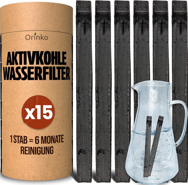 orinko - Binchotan Bio 15x | Aktivkohle Bambus Takesumi zur Wasserreinigung + E-Book | Wasser in Fla