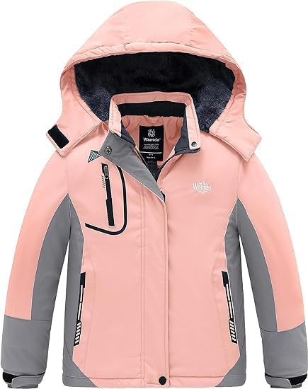 Wantdo Mädchen Berg Ski Jacke Warmer Winter Fleece Mäntel Wasserdichter Atmungsaktive RegenMäntel Ou