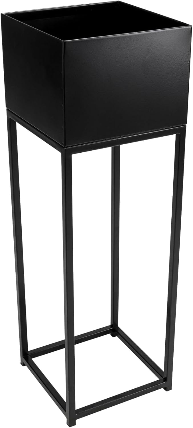 VIVANNO Blumentopf auf Ständer mit Beinen Füssen Elevate Square 79 cm, Schwarz, 79x25x25 cm Square