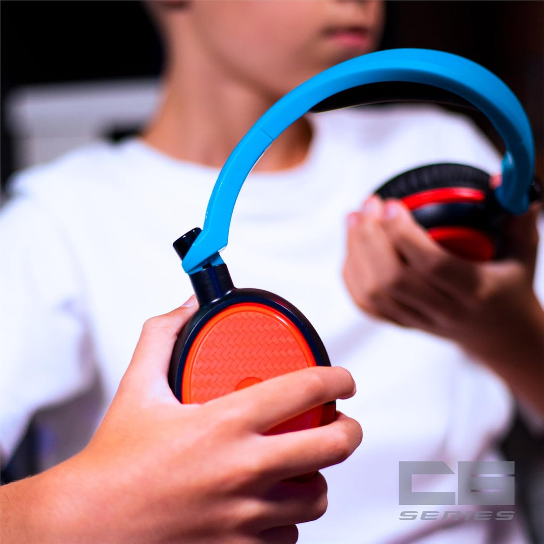 STEALTH C6-100 Rot & Blau Over Ear Gaming Headset PS4/PS5, Xbox, Switch, PC mit flexiblem Mikrofon,