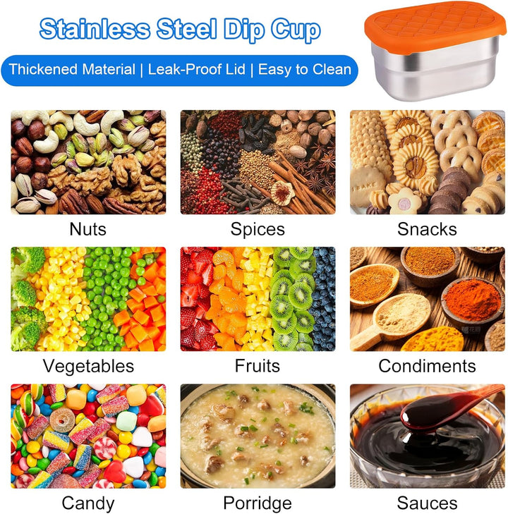 4 Stück Snackbox Edelstahl Klein, 230 ml Kleine Dosen mit Deckel, Gefrierdosen Klein Dosen, Auslaufs