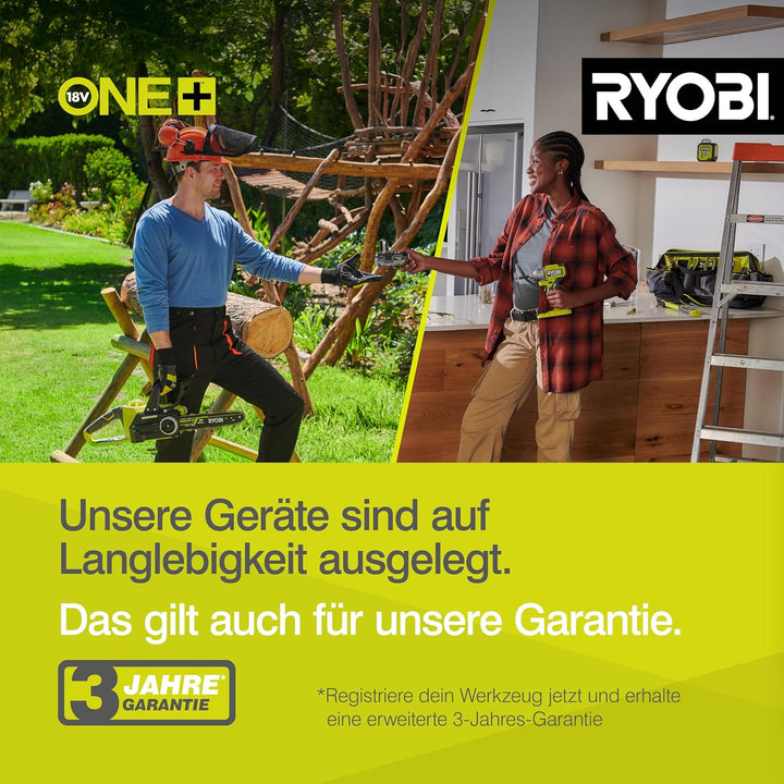 RYOBI 18 V ONE+ Akku-Exzenterschleifer RROS18-0, 125 mm Schleifteller, 2,5 mm Schwingkreis, Effizien