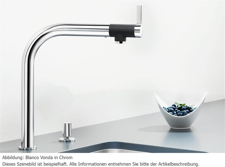 BLANCO VONDA | Edelstahl massiv gebürstet | Hochdruck | Rückflussverhinderer | Keramik Kartusche | G