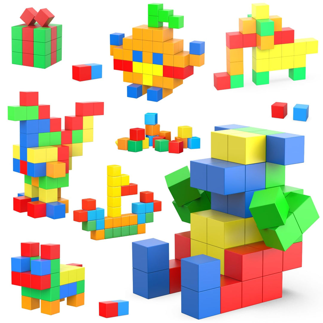 ASOK 66PCS Magnetische Bausteine für Kinder ab 3 Jahren, STEM Lernspielzeug, Kreative Magnetwürfel f