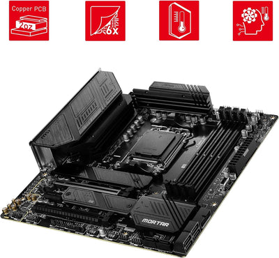 MSI MAG B650M Mortar WiFi Mainboard, Micro-ATX - Unterstützt AMD Ryzen 7000 Serie Prozessoren, AM5-1