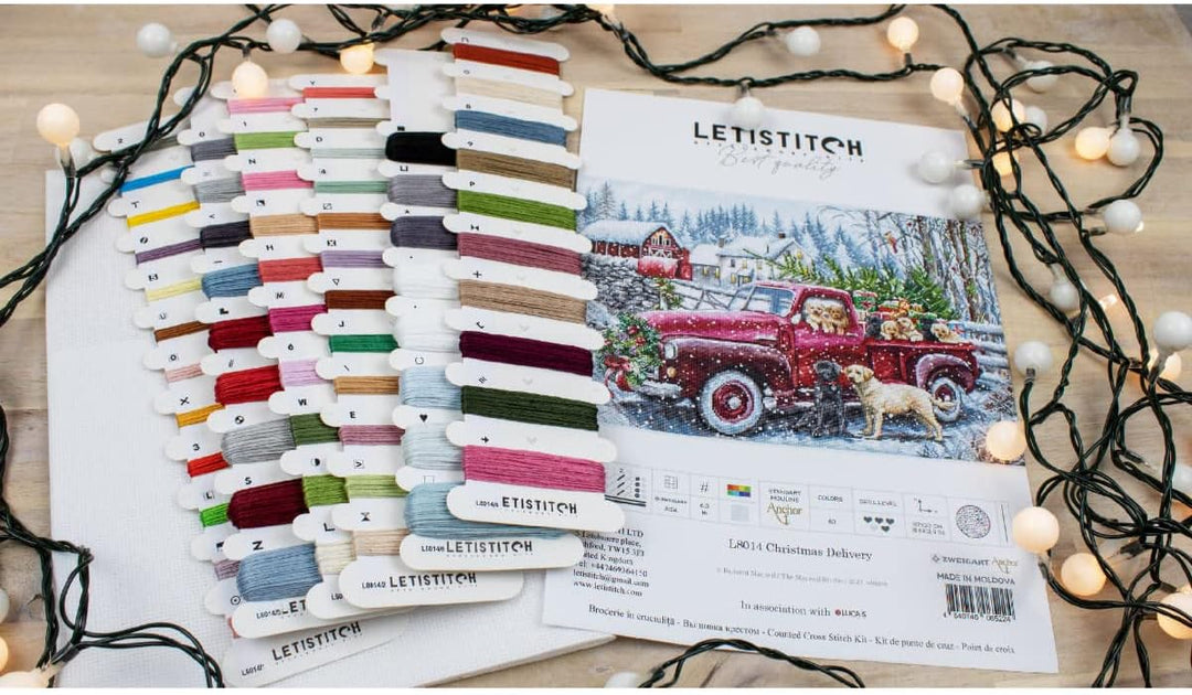 Letistitch Kreuzstich Set Weihnachtslieferung, Zählmuster, 47x32cm
