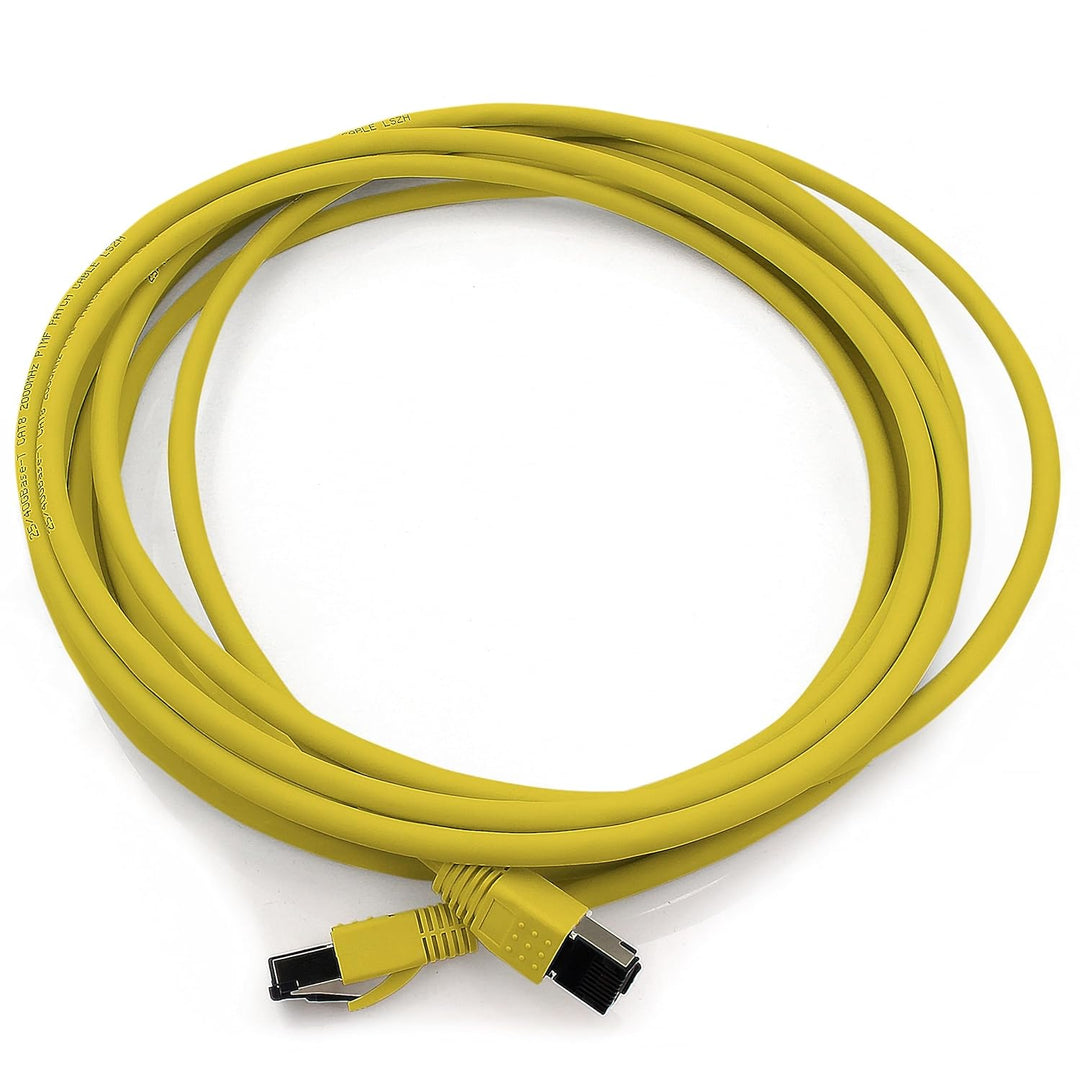 1aTTack.de 10m Cat 8 Netzwerkkabel CAT8 Kabel Gelb - 1 Stück Cat.8 Lan 2000 Mhz 40 Gbit s 40GBase-T
