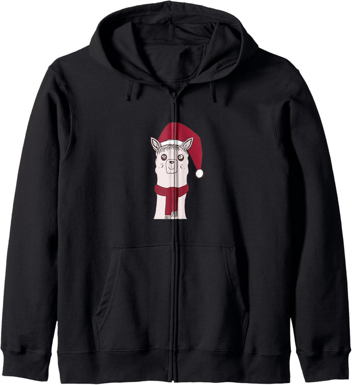Weihnachten - Lama Alpaka Kapuzenjacke