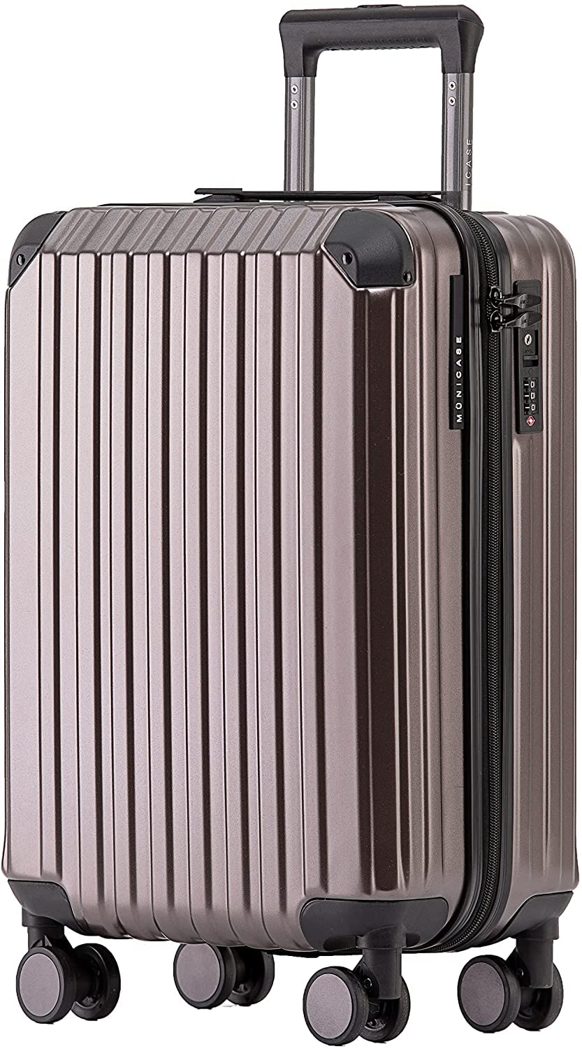 Münicase M816 TSA-Schloss Koffer Reisekoffer Trolley Kofferset Hardschale Boardcase (Coffee, Kleiner