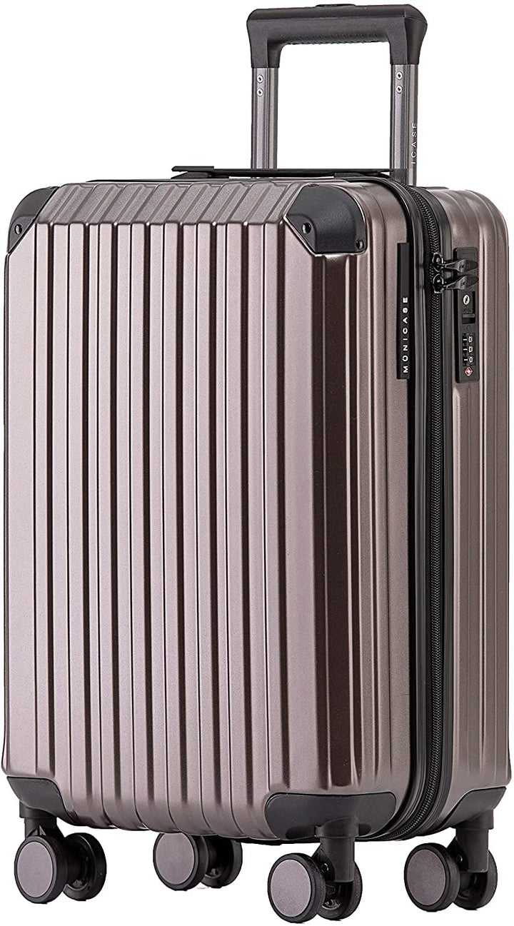 Münicase M816 TSA-Schloss Koffer Reisekoffer Trolley Kofferset Hardschale Boardcase (Coffee, Kleiner