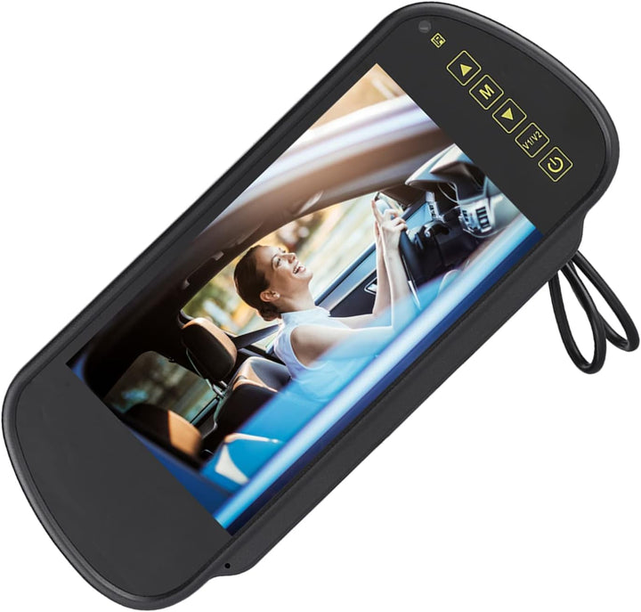 Rückspiegel-Monitor, 7 Zoll LCD-Display, Rückfahrkamera, Schwarz, Rückspiegelhalterung, Touch-Steuer