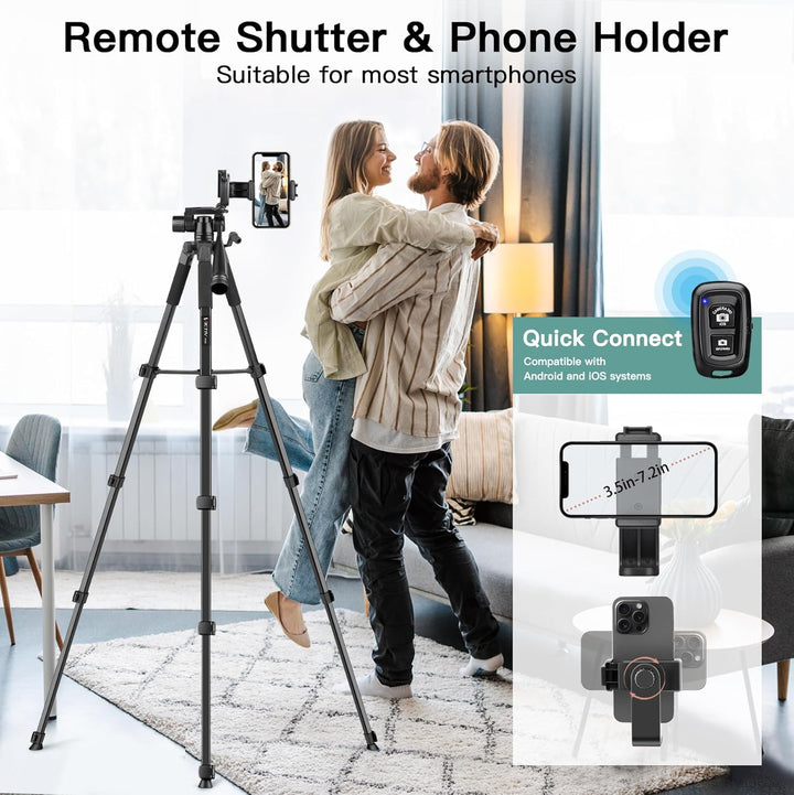 Victiv 2024 Upgrade Kamera Stativ, 172cm Verstellbares Camera Tripod, mehr Stabilität und Komfort, A