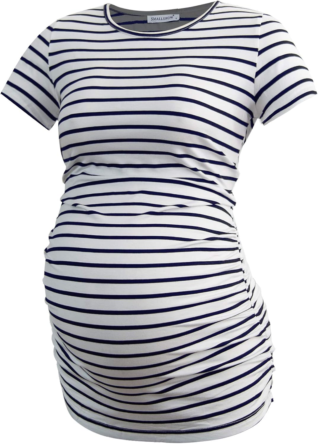 Smallshow Damen Umstandsmode Tops Seitlich Geraffte Schwangerschafts Umstandstop 3er Pack S Schwarz/