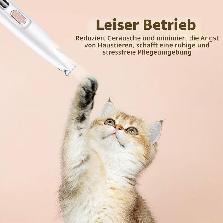 Hundepfotenschneider mit LED-Licht, Kabelloser Kleiner Tierhaarschneider, Geräuscharmer Kleiner Hund