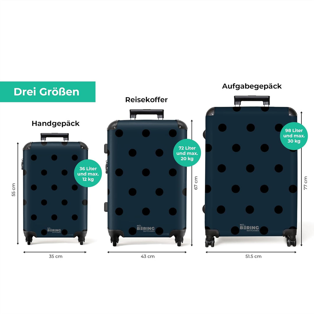 NoBoringSuitcases.com® Koffer XL Gross 77x51.5x28 cm Reisekoffer mit 4 Rollen Leicht Trolley Hartsch