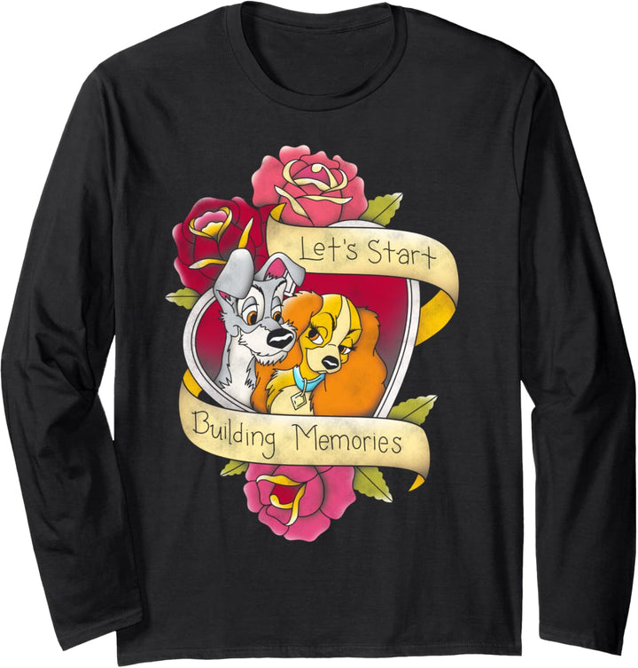 Disney Lady And The Tramp Let's Start Building Memories Langarmshirt