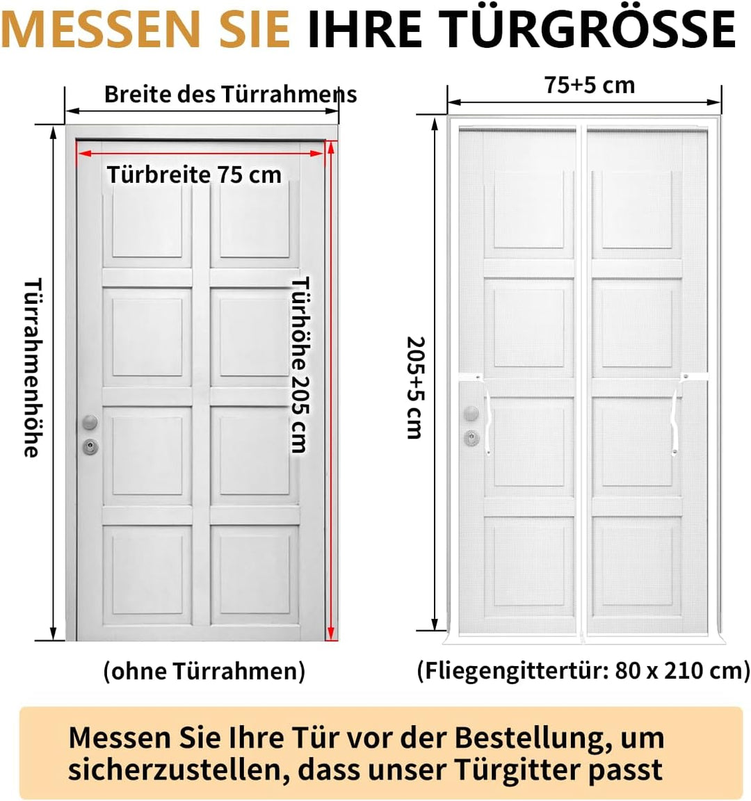 Katzentor Balkontür 80x210cm verdicktes Katzensicherheitstor für Wohnzimmer, Schlafzimmer, Küche, Te