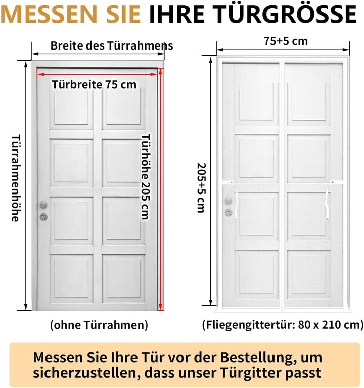 Katzentor Balkontür 80x210cm verdicktes Katzensicherheitstor für Wohnzimmer, Schlafzimmer, Küche, Te