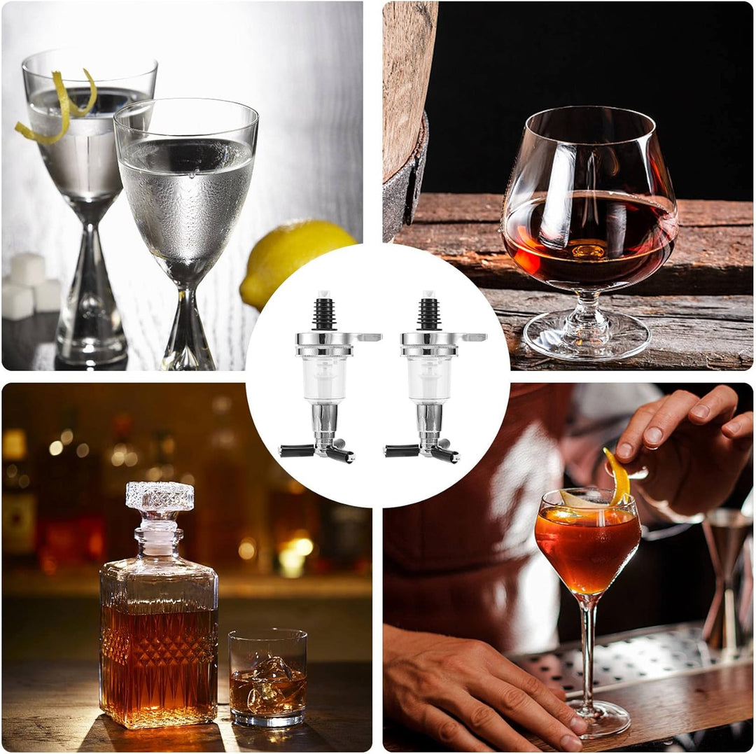 2 StüCke 45Ml/ 1.5Oz Bar Butler Wand DüSe Shot Dispenser für Drehbaren Liquor Flaschen Halter