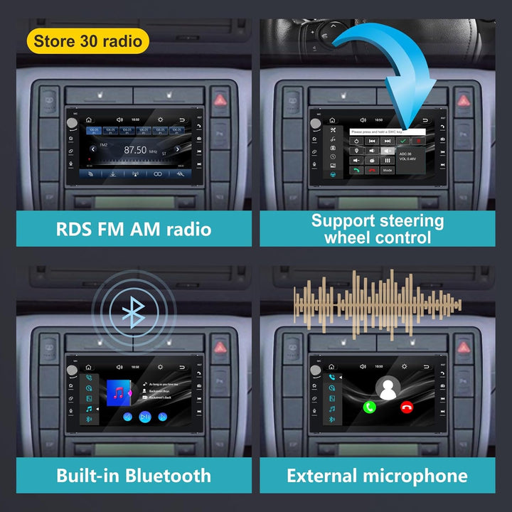 Auto-Radio für VW Golf 4/Polo Bora MK3 MK4/Passat MK5 | Linux-System,Hohe Leistung, VW Radio mit Wir