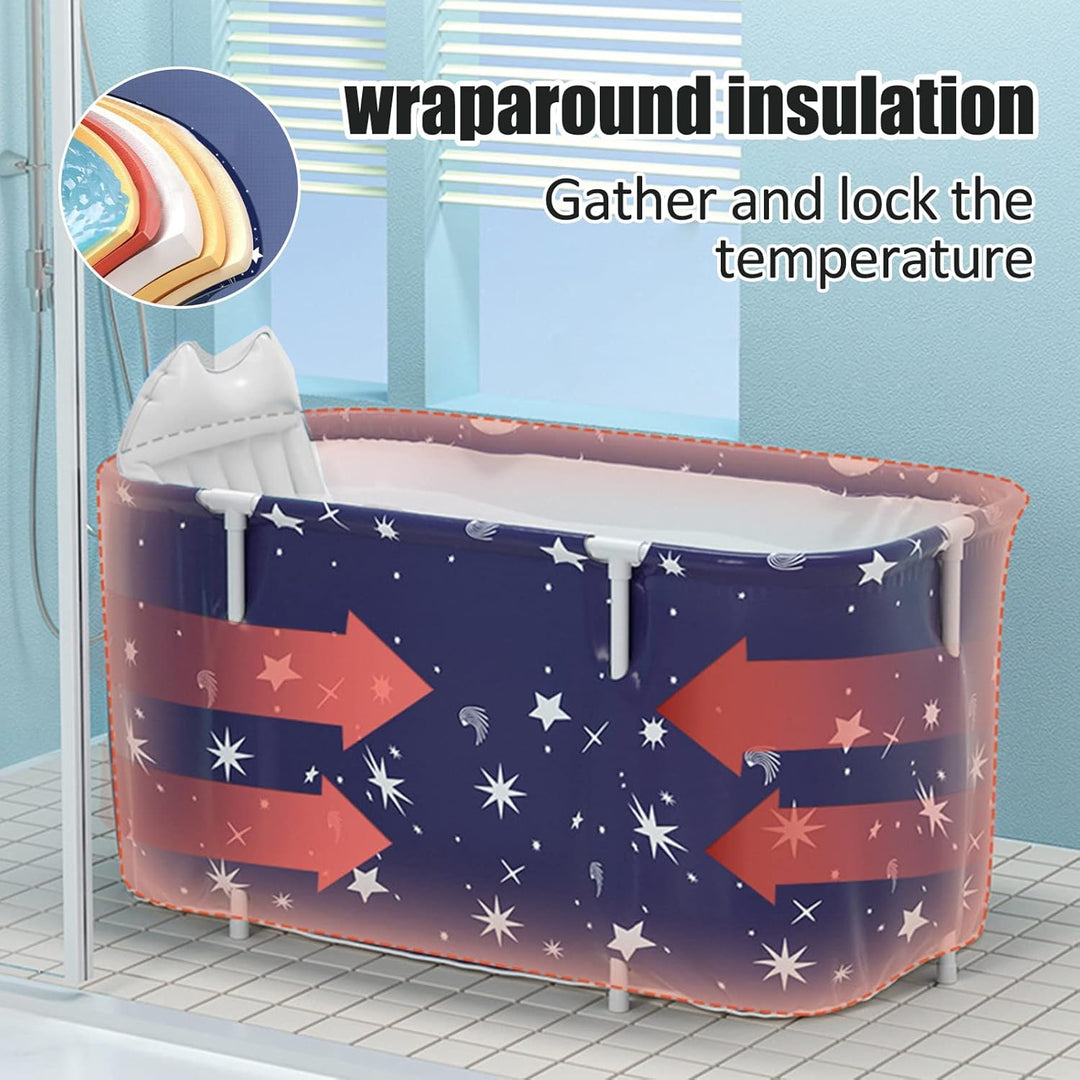 Faltbare Badewanne für Erwachsene, 132 x 68 x 47 cm, Dampfeimer für Sauna, Dusche und Eisbad, tragba