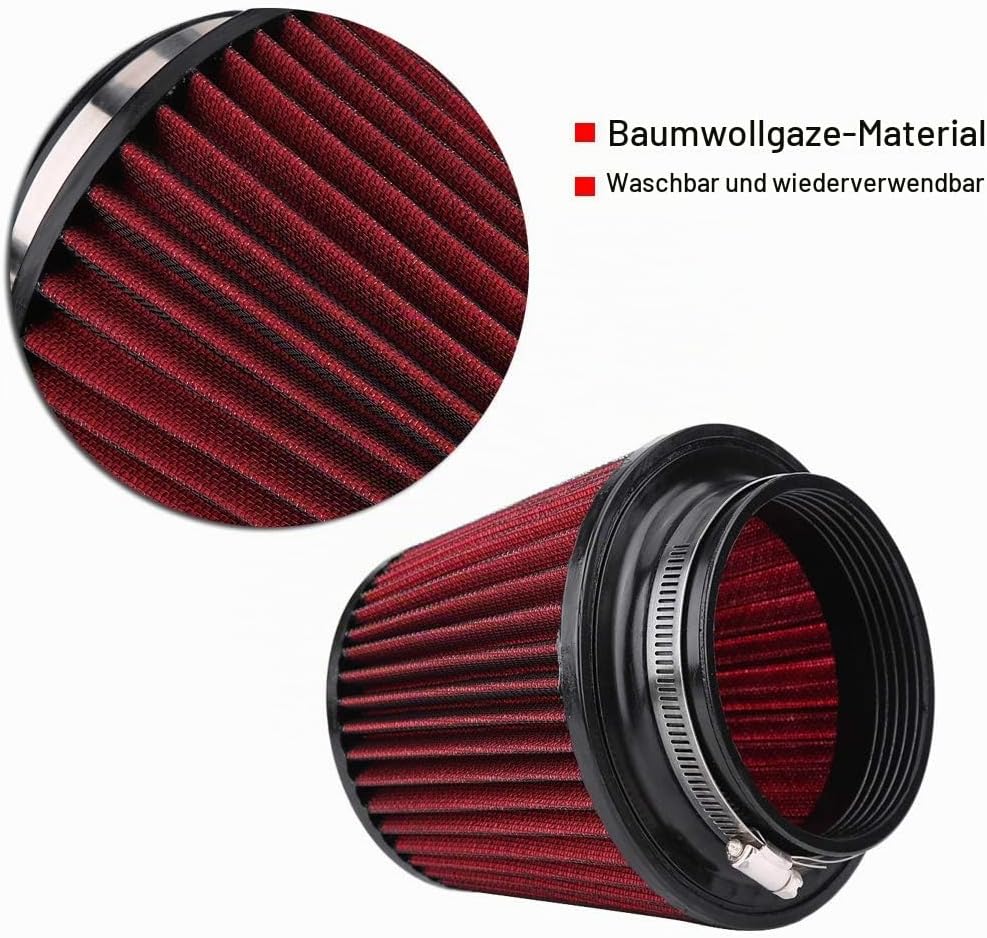 Unifür Versal Auto Luftfilter High Flow Einlass Lufteinlass Rundkegel Luftfilter Reiniger Clamp-On M