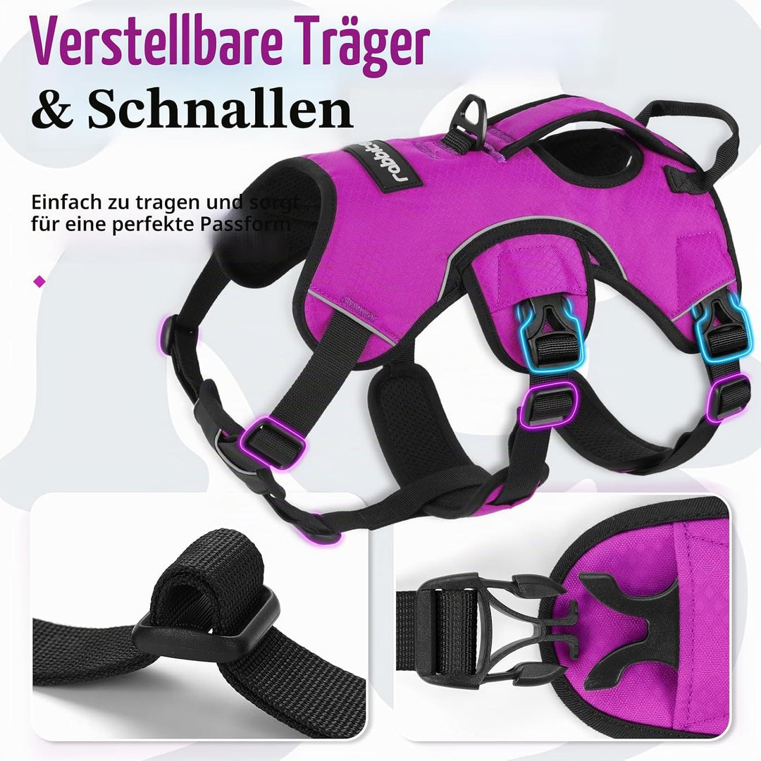 rabbitgoo Ausbruchsichere Hundegeschirr Grosse Hunde mit Griff, Anti Zug Sicherheitsgeschirr Hund At